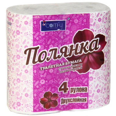 Туалетная бумага Comfy "Полянка" 4 рулона